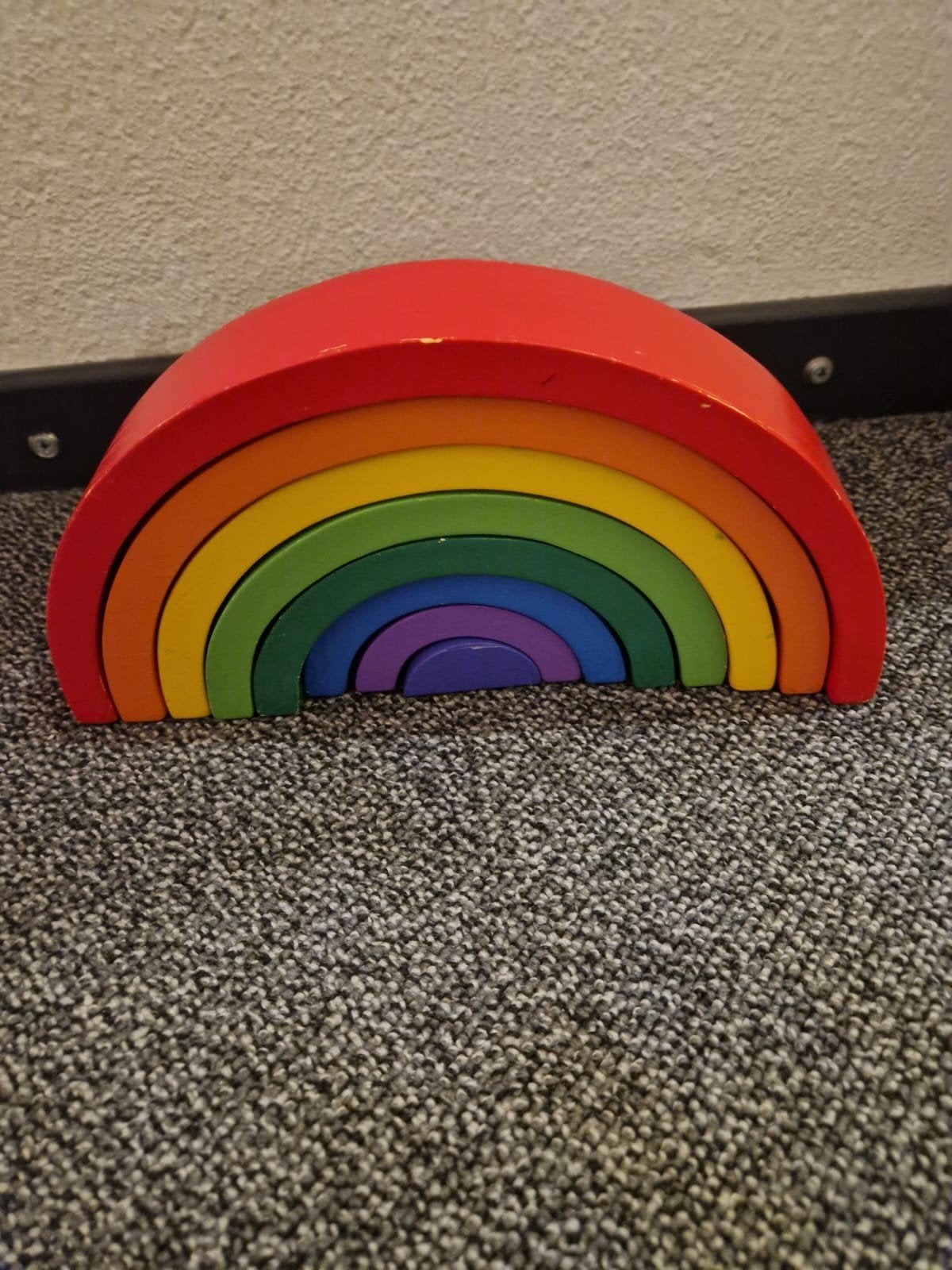 Houten Regenboog Stapelblokken - Educatief Speelgoed, Ophalen of Verzenden, Zo goed als nieuw, Bouwen