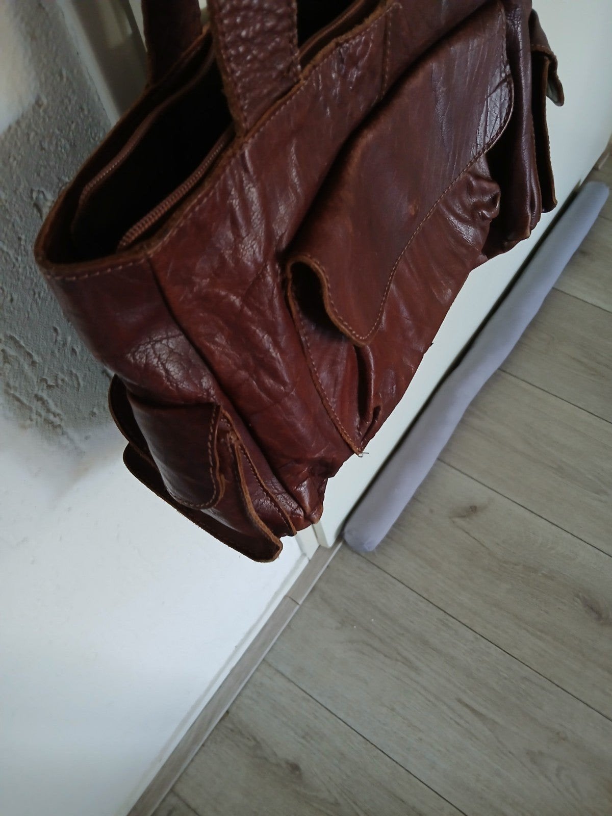 Echt leder tas veel vakken dk bruin, Ophalen of Verzenden, Zo goed als nieuw, Bruin, Leer