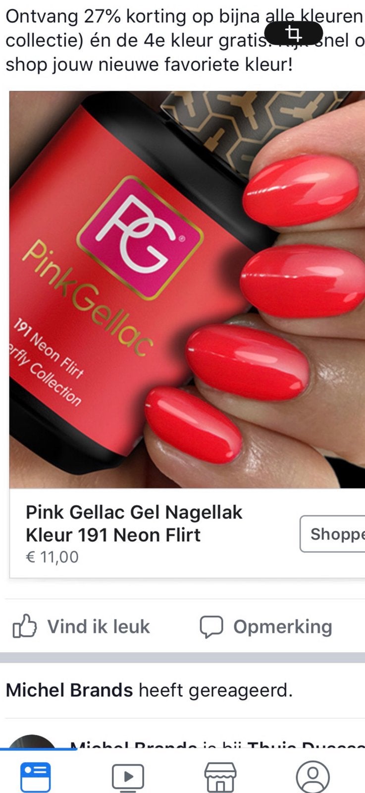 Pink gellak / NEON FLIRT 191, Ophalen of Verzenden, Zo goed als nieuw, Roze, Handen en Nagels