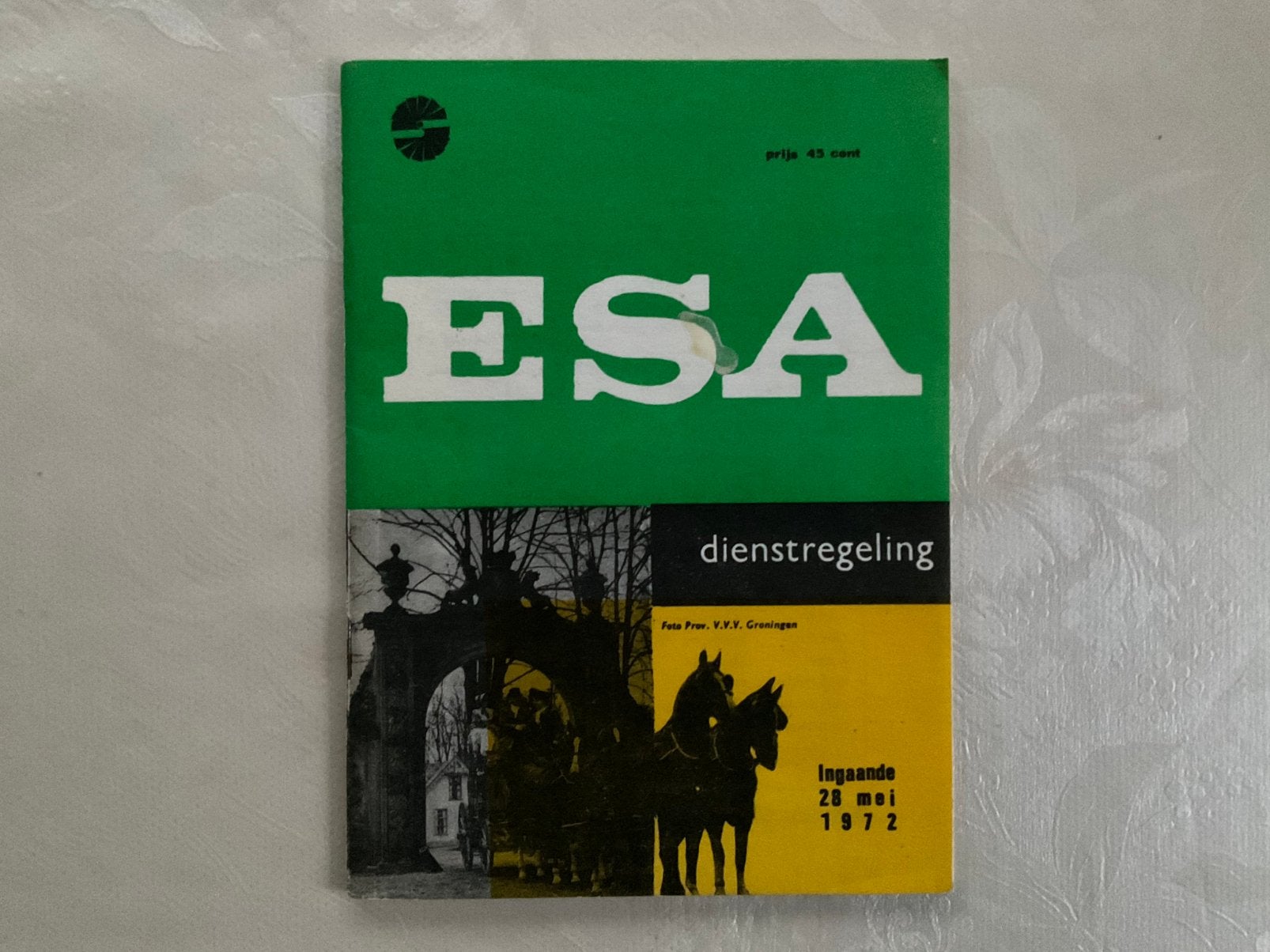 OUDE DIENSTREGELING UIT 1972 VAN DE ESA UIT GRONINGEN, Verzamelen, Spoorwegen en Tramwegen, Ophalen of Verzenden, Nieuw, Bus of Metro
