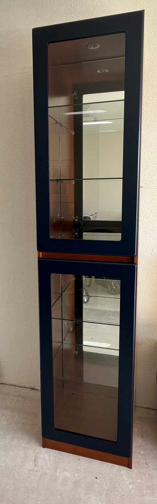 Vitrinekast met glazen deuren, 200 cm of meer, 25 tot 50 cm, Kersenhout, Gebruikt