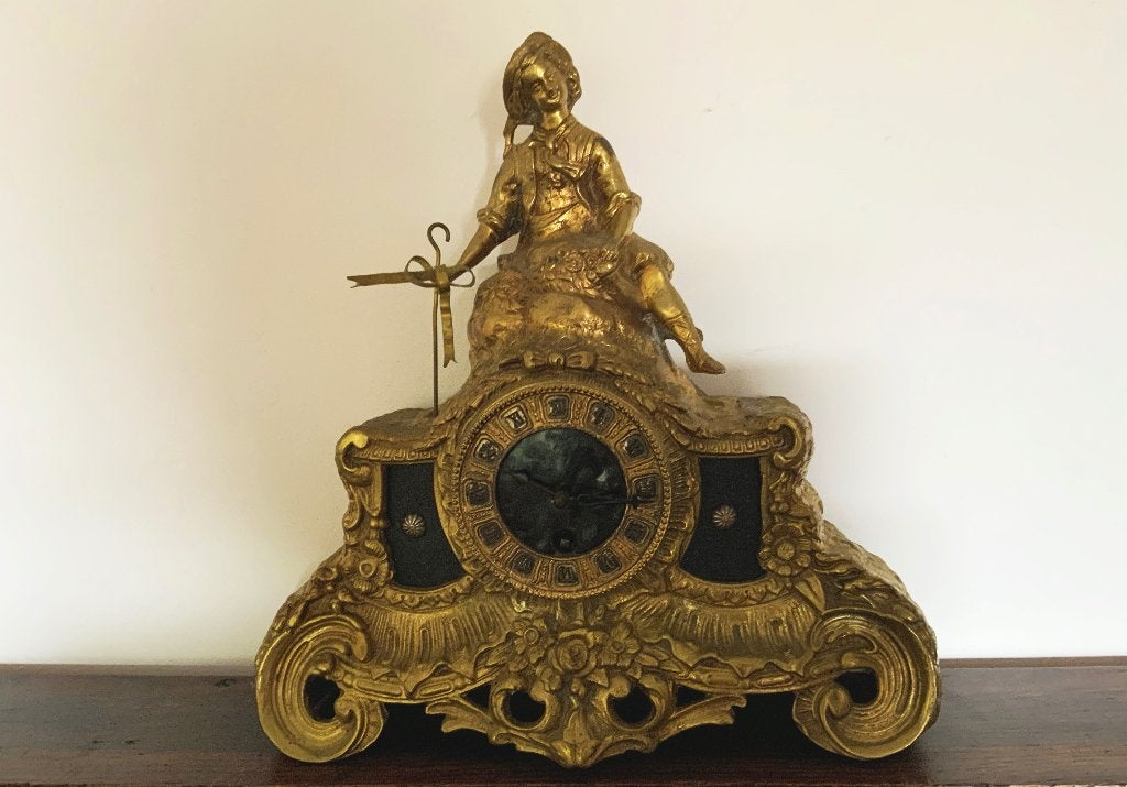 Antieke Franse figurale pendule (kastklok), Antiek en Kunst, Ophalen