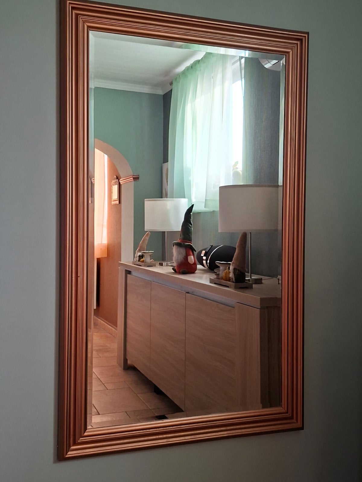 Bronskleurige spiegel, Huis en Inrichting, Ophalen, Rechthoekig, Minder dan 100 cm