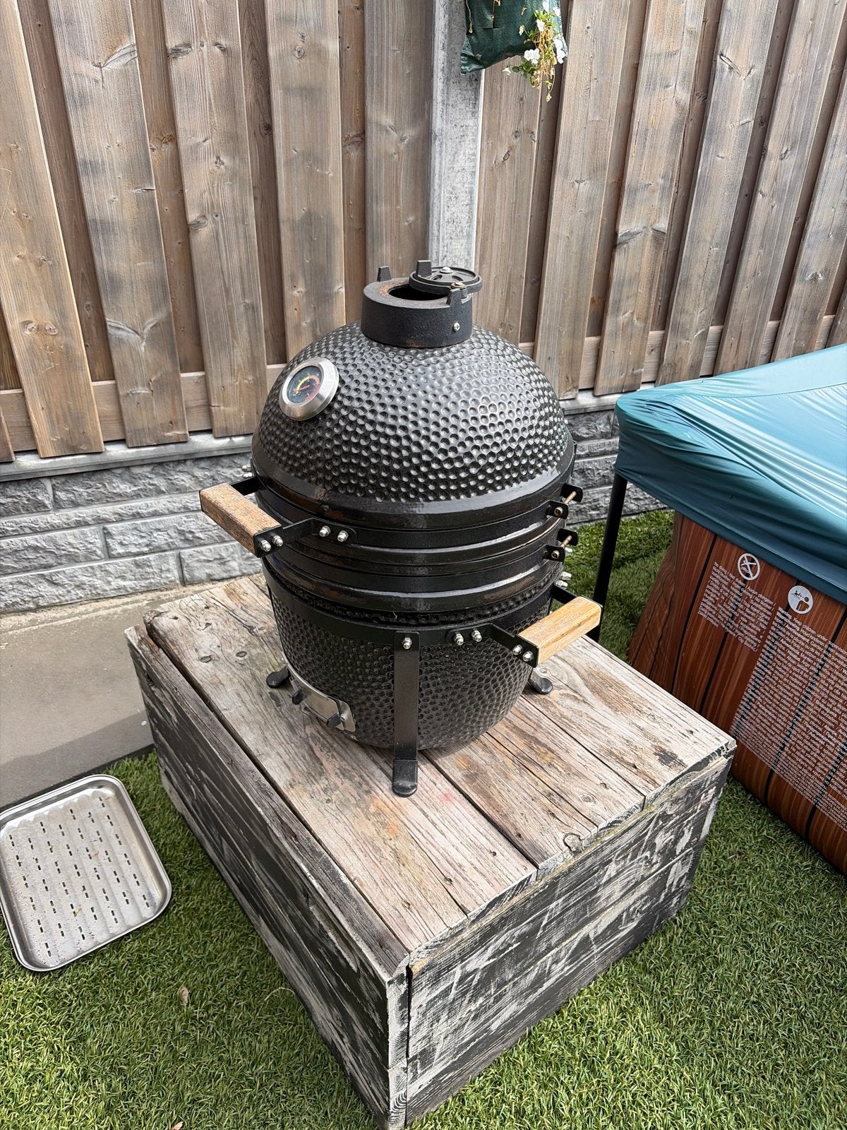 Compacte Kamado BBQ met thermometer, Ophalen, Gebruikt