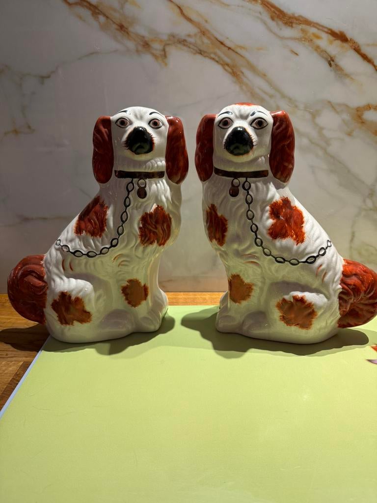 Staffordshire honden vintage porselein keramiek, Ophalen of Verzenden