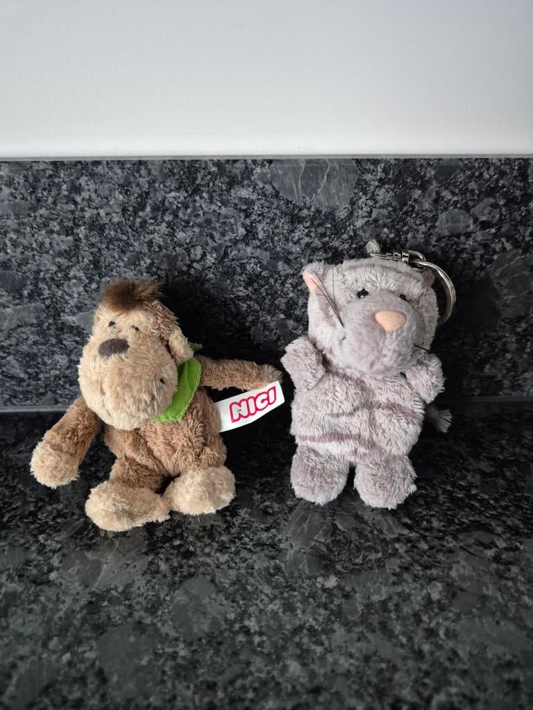 NICI - Sleutelhangers aap en poes, Ophalen of Verzenden, Stoffen beer, Overige merken