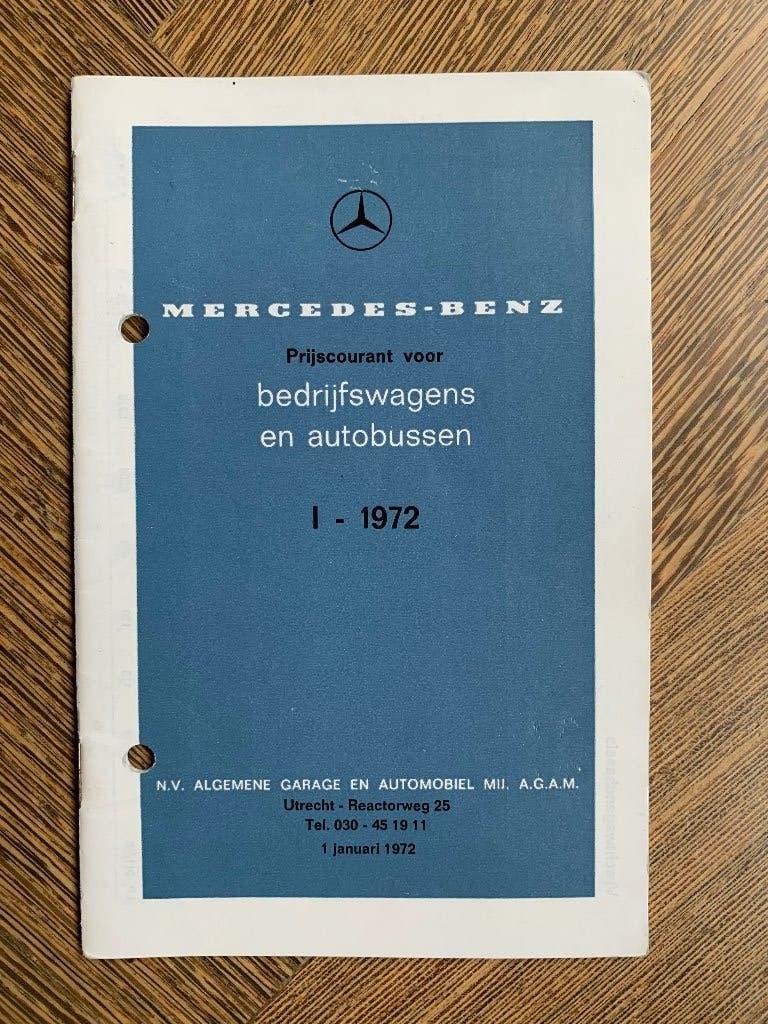 Prijslijst Mercedes-Benz bedrijfsauto’s en bussen 1972, Zo goed als nieuw, Mercedes-Benz, Mercedes, Ophalen of Verzenden