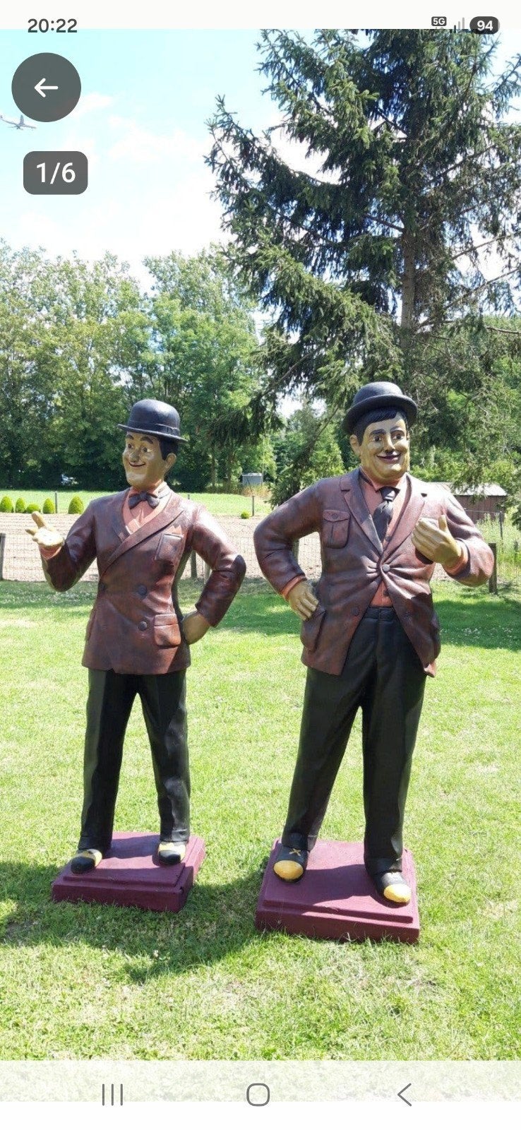 Decoratieve beelden van Laurel en Hardy voor tuin/huis, Groep mensen, 1 meter - 2 meter, Overige materialen, Beeld