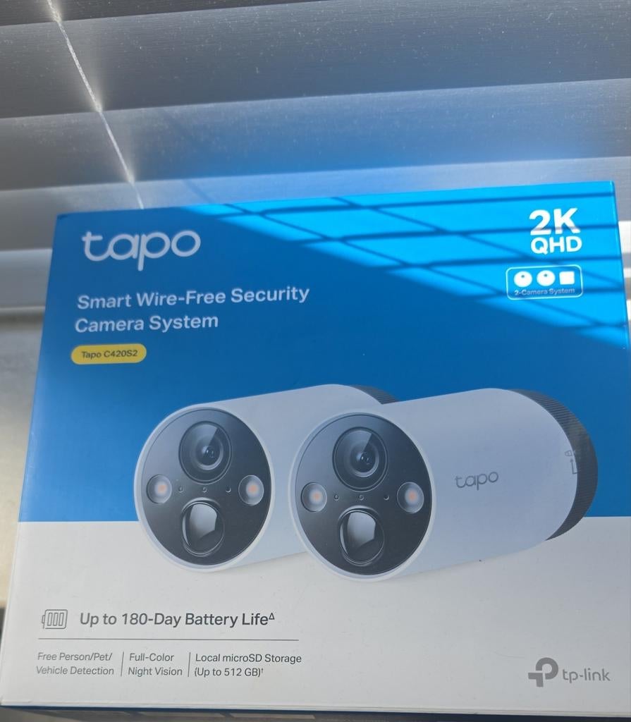 Tapo C420S2 2K QHD Draadloos Beveiligingscamerasysteem, Ophalen of Verzenden, Nieuw, Buitencamera