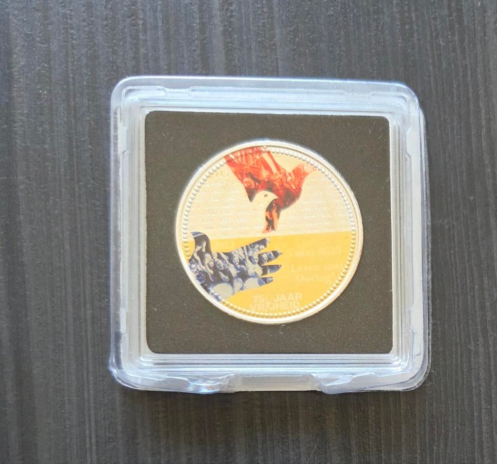 75 Jaar Vrijheid - munt, Ophalen of Verzenden, Zilver