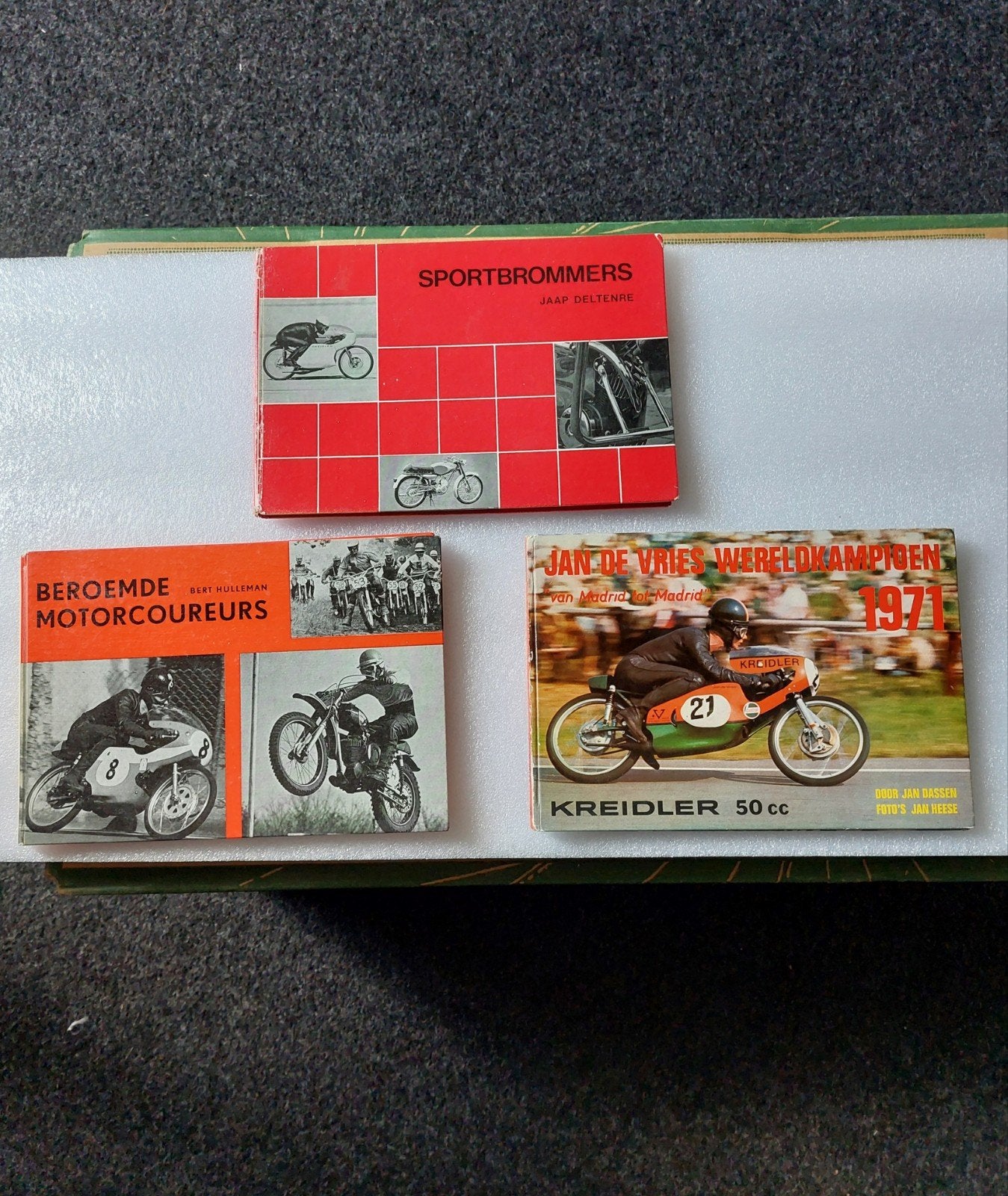 3 vintage motorboeken:Sportbrommers, Motorcoureurs, Kreitler, Ophalen of Verzenden, Zo goed als nieuw, Diverse auteurs, Algemeen