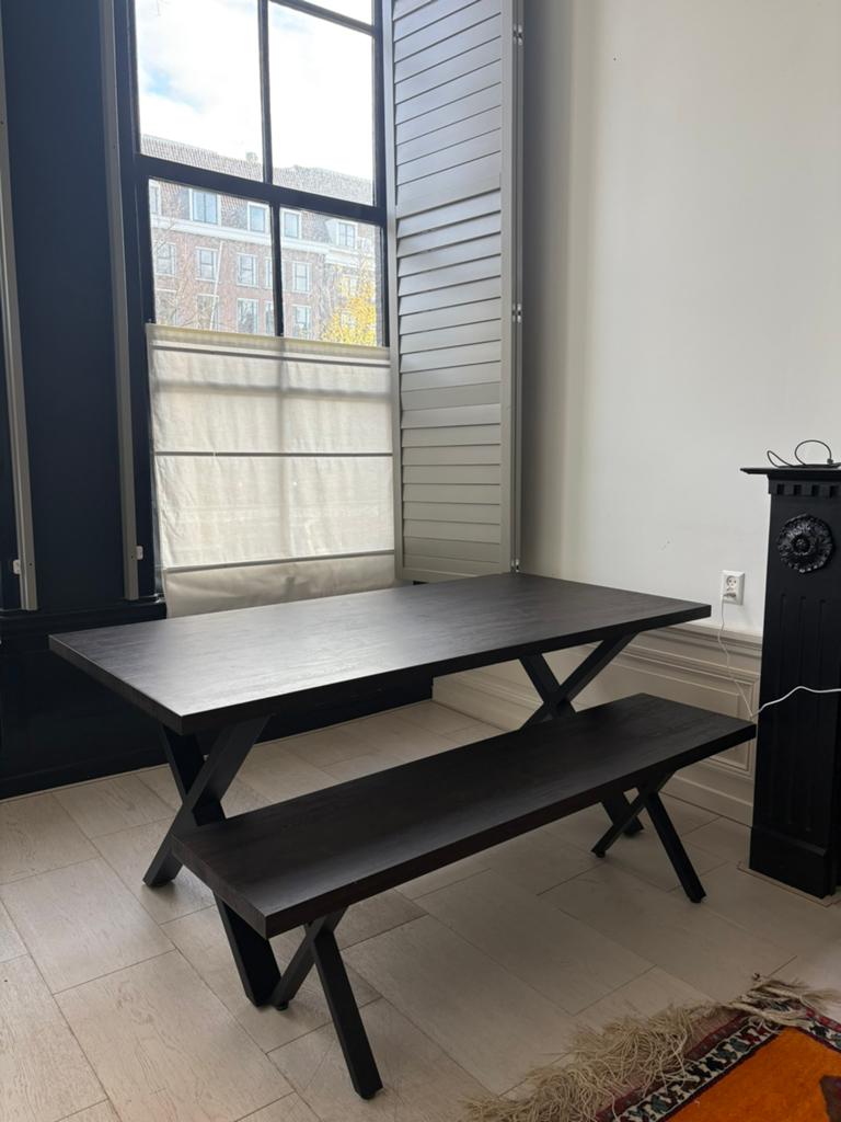 Dinning Table and Bench, Ophalen, Rechthoekig, 50 tot 100 cm