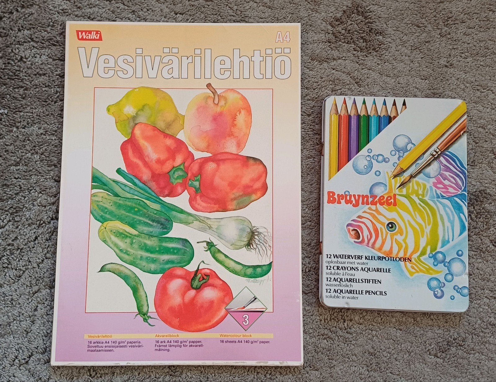 Bruynzeel Aquarelpotloden & Watercolour Block A4, Hobby en Vrije tijd, Tekenen, Ophalen of Verzenden, Zo goed als nieuw, Potlood of Stift