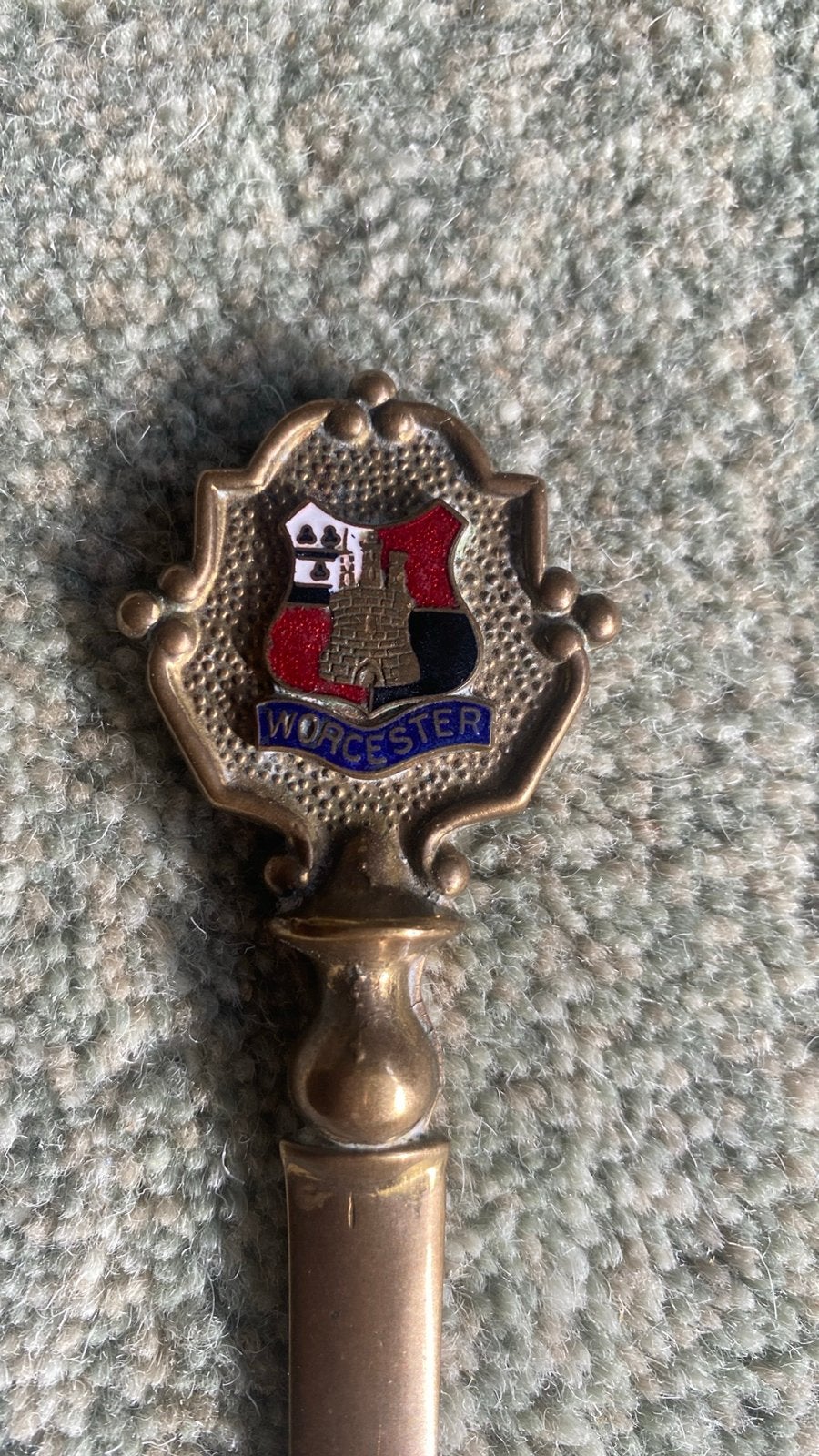 Vintage briefopener met Worcester wapenschild, Ophalen of Verzenden