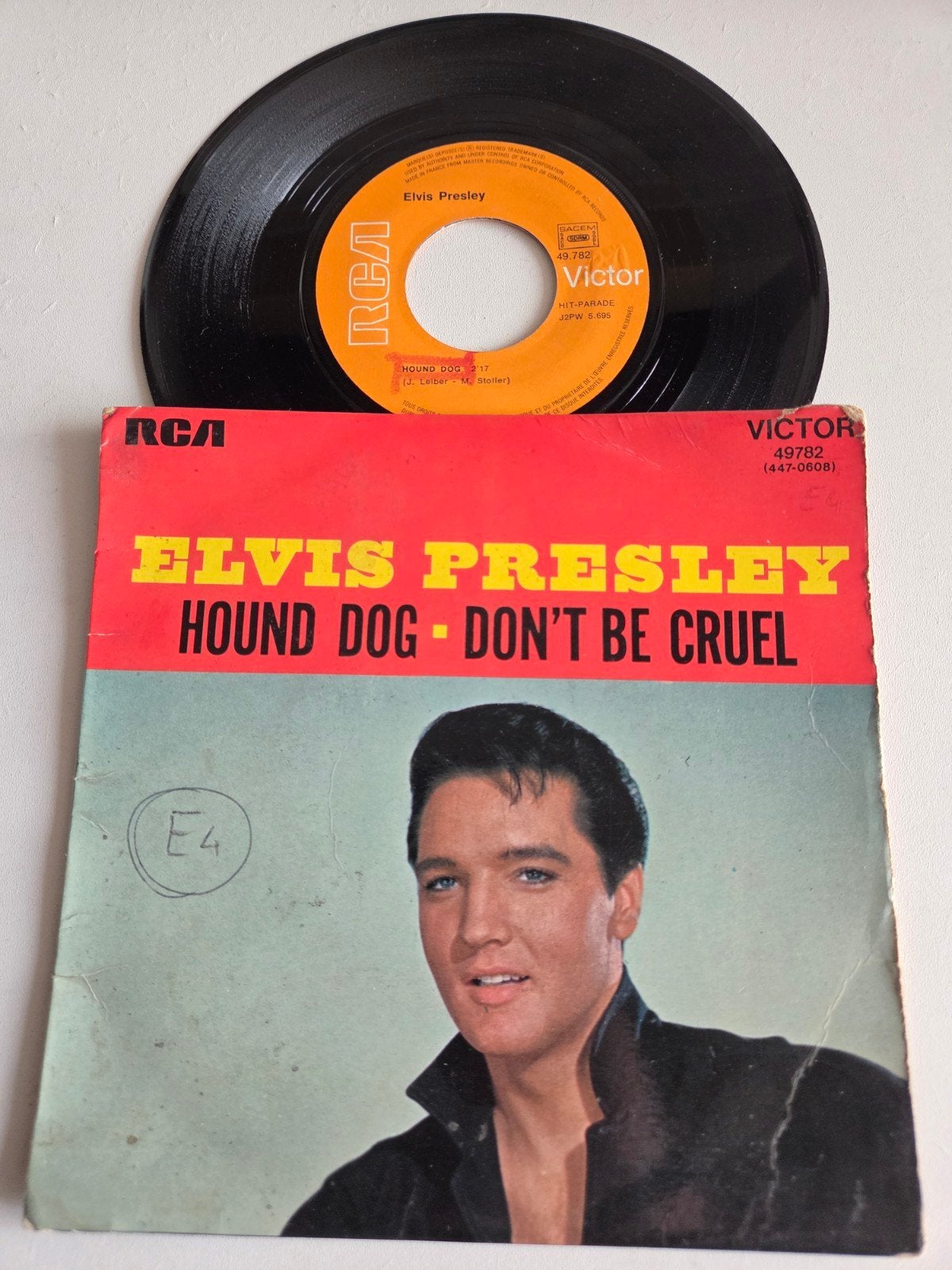 Elvis Presley - Hound Dog / Don't Be Cruel (7 inch vinyl), Gebruikt, Originele persing, 7 inch, Ophalen of Verzenden