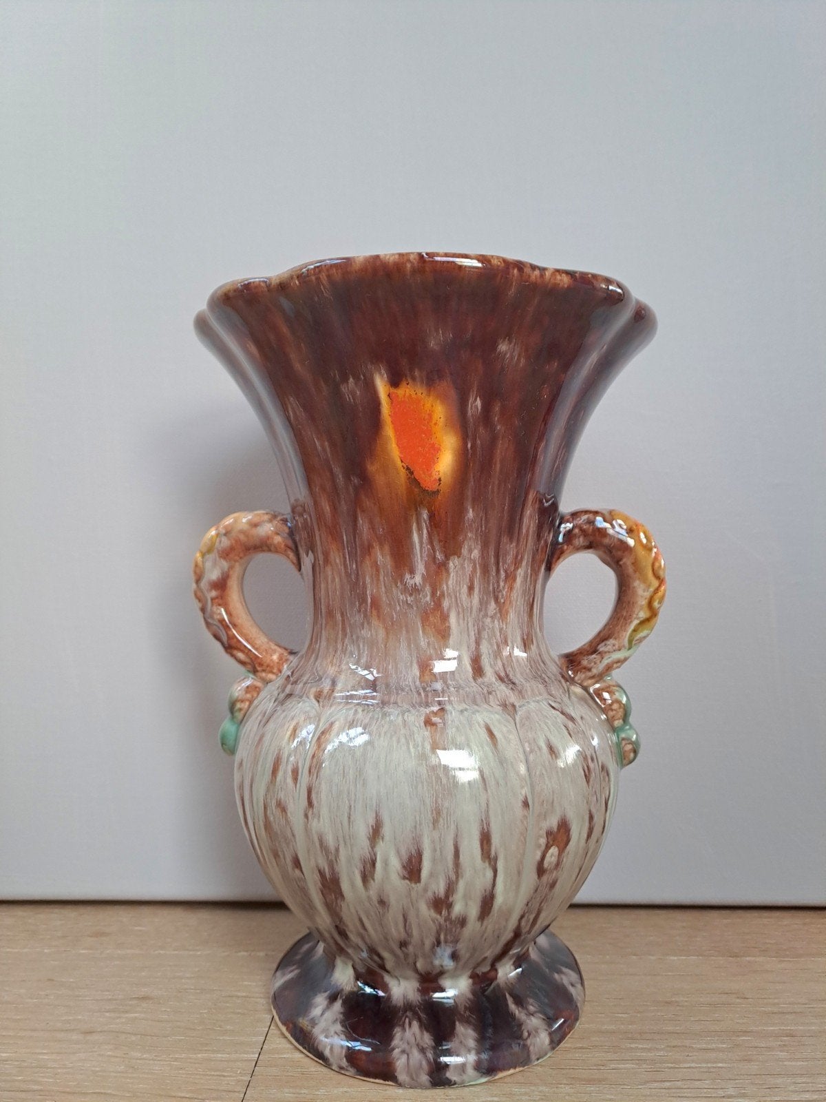 Druipglazuren oorvaas Jasba West-Germany, Ophalen of Verzenden, Steen/keramiek, 20 cm