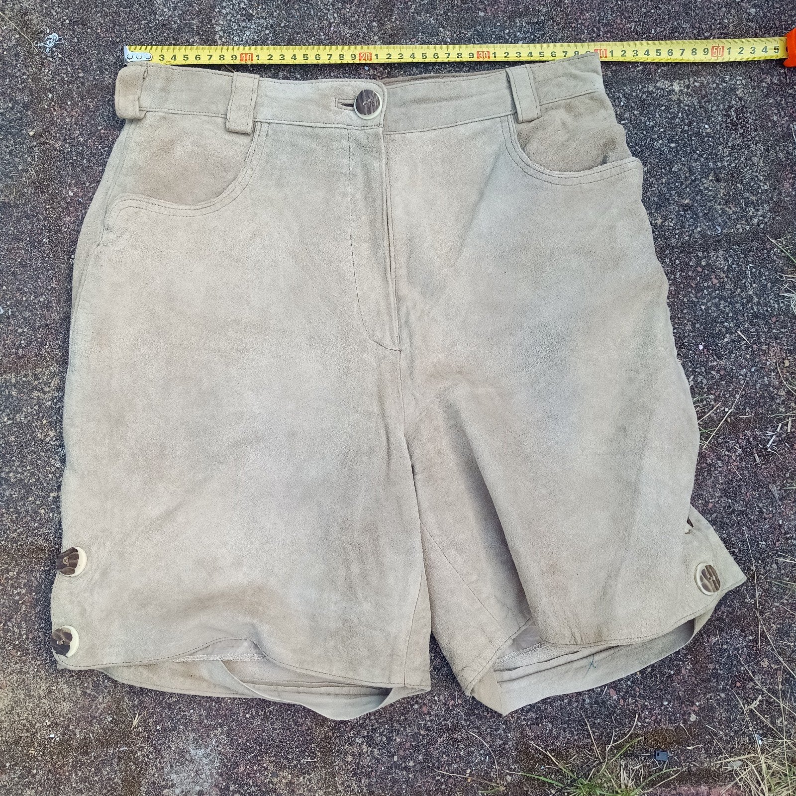 Lederhose S 46 geitenleer vintage unisex, Ophalen of Verzenden, Zo goed als nieuw, Maat 46 (S) of kleiner, Overige thema's