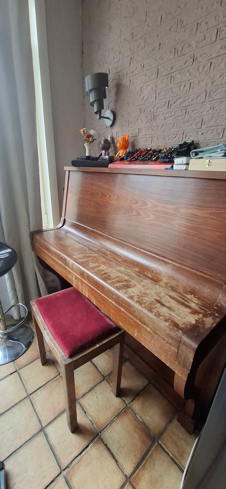Gratis Feurich Piano - Prachtig geluid, lak beschadigd, Ophalen, Gebruikt, Bruin, Piano
