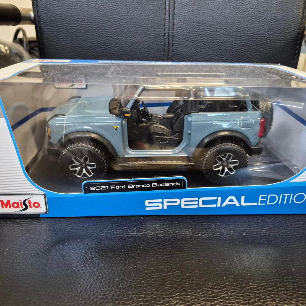 Maisto Ford Bronco Badlands (No Doors) 2021 - 1:18, Maisto, Ophalen of Verzenden, Maisto, Maisto