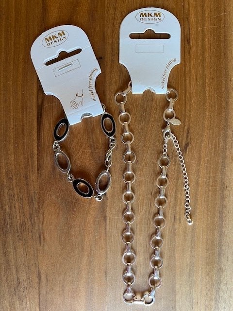 Nieuw ketting met armband MKM design zilver (kleurig)., Sieraden, Tassen en Uiterlijk, Kettingen, Overige materialen, Verstelbaar