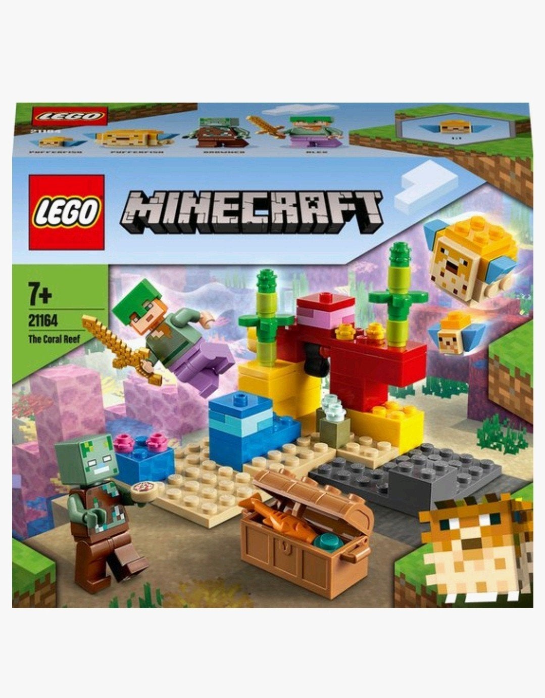 compleet, LEGO Minecraft 21164 Het Koraalrif - Complete set, Minecraft, Lego, Ophalen of Verzenden, Zo goed als nieuw