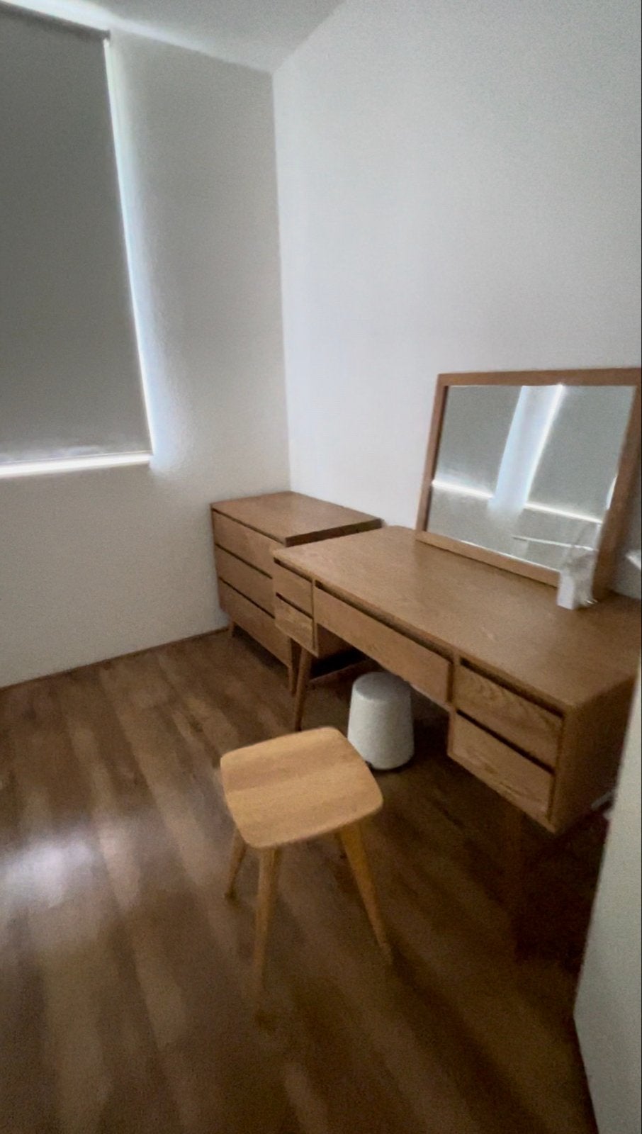 Houten kaptafel met bijpassende laden kast en spiegel, Ophalen of Verzenden, Zo goed als nieuw, Hout, 100 tot 150 cm