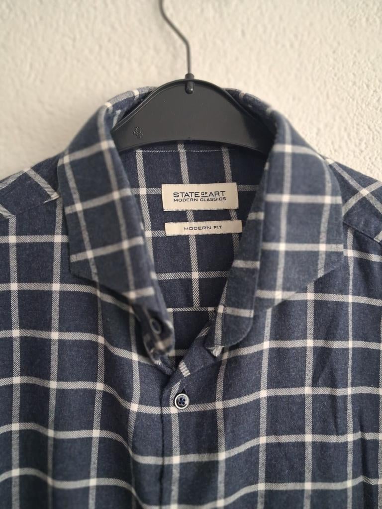 State of Art Modern Classics Geruit Overhemd 3XL, State of Art, Blauw, Ophalen of Verzenden, Zo goed als nieuw