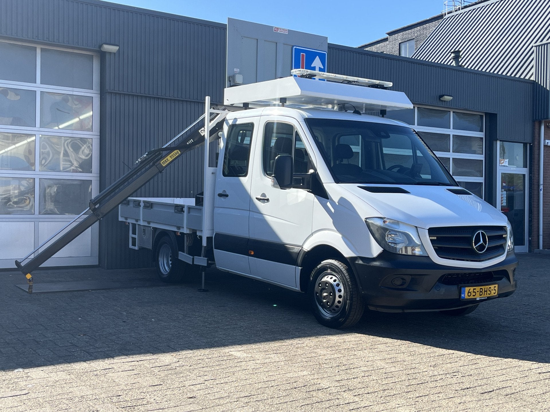 Mercedes-Benz Sprinter 514 CDI 366 Hiab Laadkraan 018T Trekh, Auto's, Automaat, Stof, Gebruikt, 7 stoelen