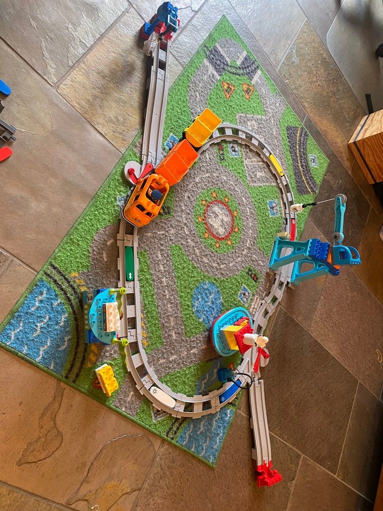 Duplo Goederen trein 10875 incl brug, spoorwegovergang& meer, Compleet, -, -, Ophalen of Verzenden