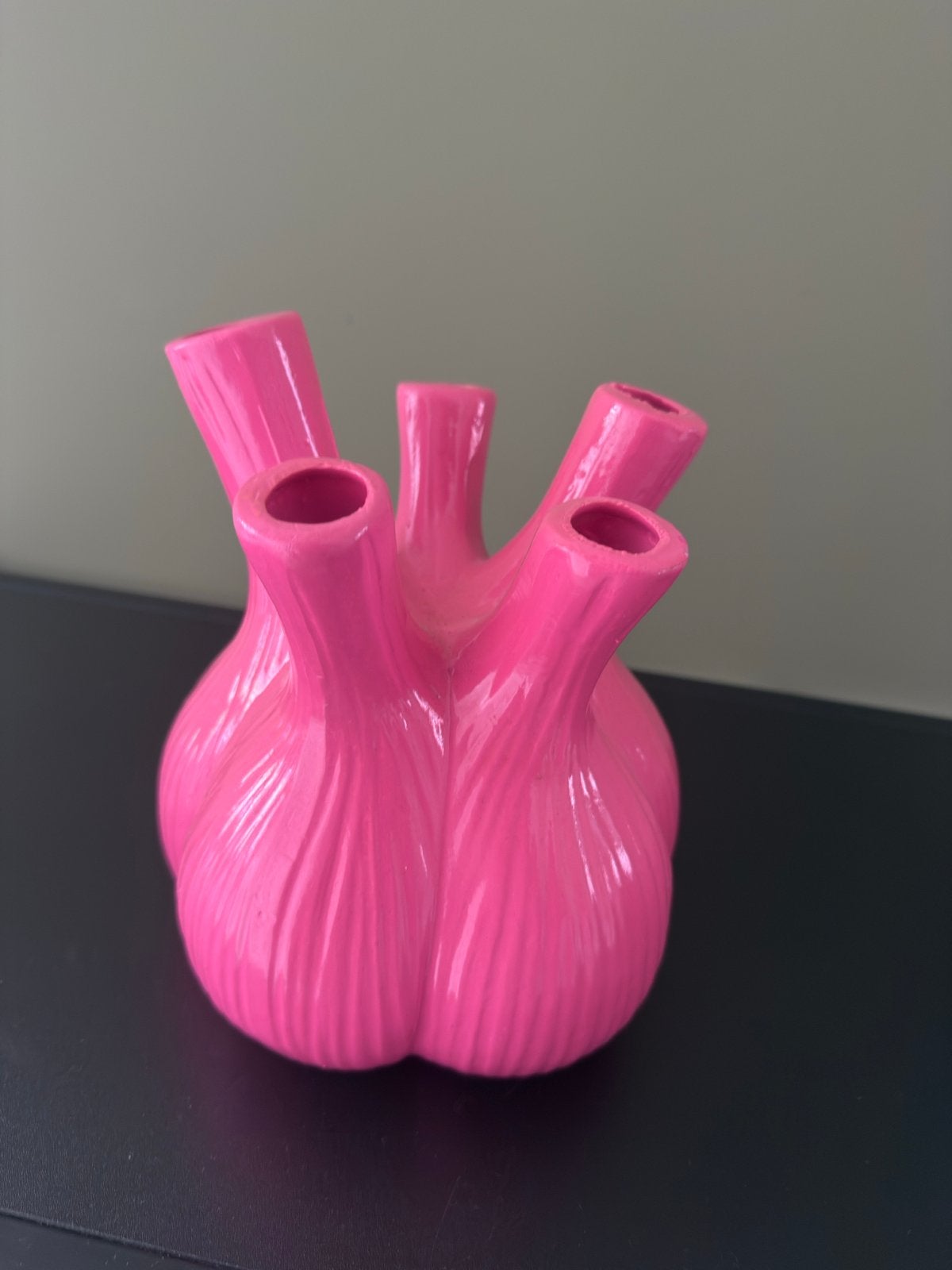 Roze knoflookvaas - Handgemaakt en decoratief, Ophalen, Zo goed als nieuw, Handgemaakt, Roze