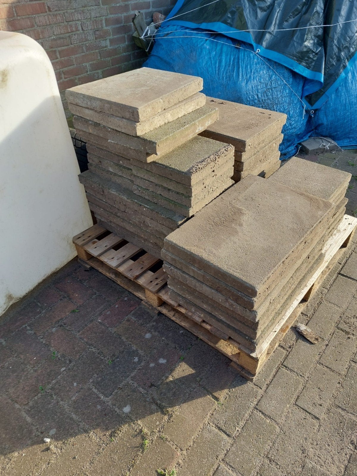 GRATIS Stoeptegels 30 x 30 cm, Tuin en Terras, Tegels en Klinkers, Ophalen, Gebruikt, Beton, Terrastegels