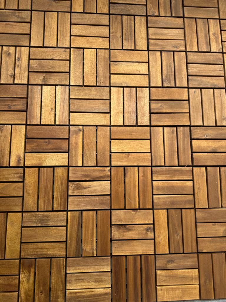 32 Houten terrastegels / vlonder tegels Action 31x31cm, Ophalen, Zo goed als nieuw, Hout