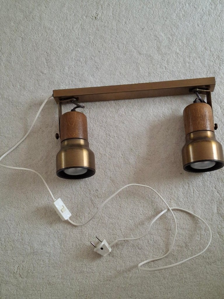 wandlamp, vintage wandlamp met  dubbele spot , jaren 70/80, Huis en Inrichting, Lampen | Wandlampen, Ophalen of Verzenden, Gebruikt