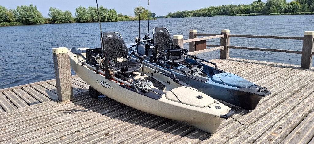 Hobie Pro Angler 12 met Mirage drive 180, Watersport en Boten, Ophalen, Zo goed als nieuw, 1-persoons