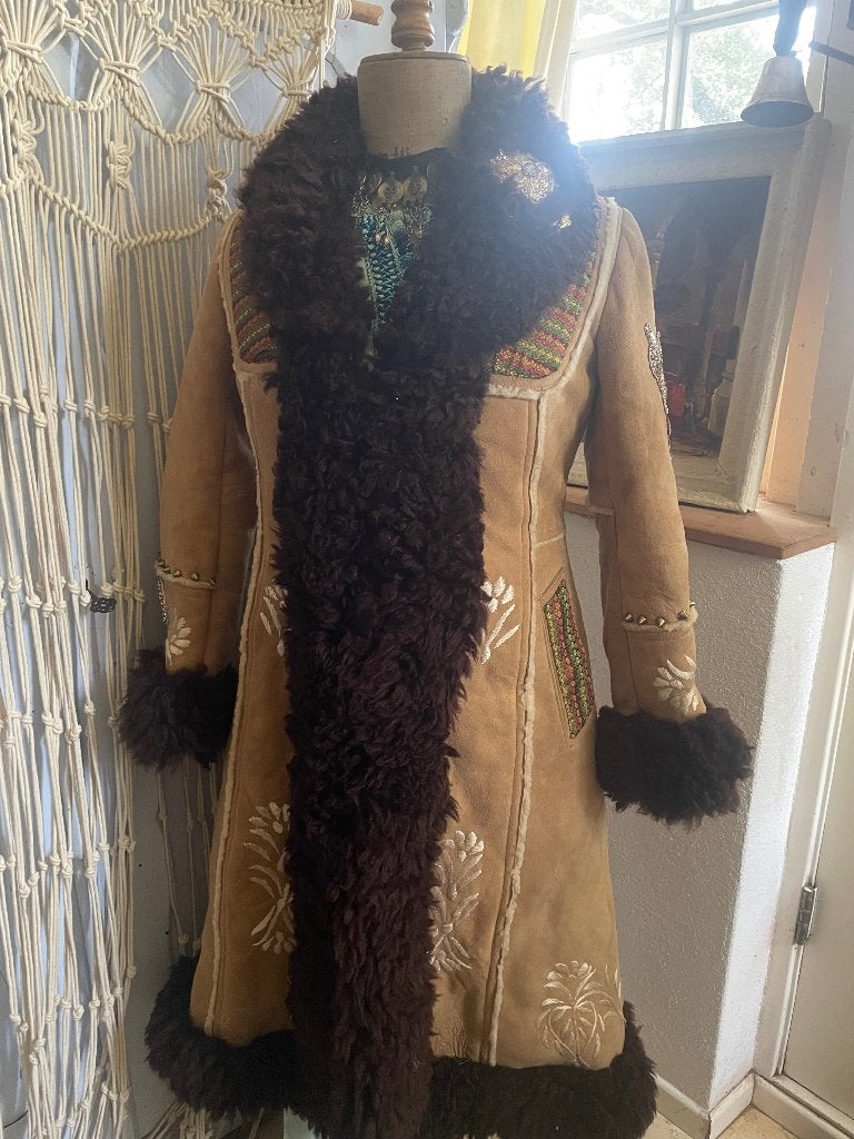 Prachtige jaren 70 Boho Afghaanse jas waanzinnig mooi!, Kleding | Dames, Ophalen, Gedragen, Maat 38/40 (M)