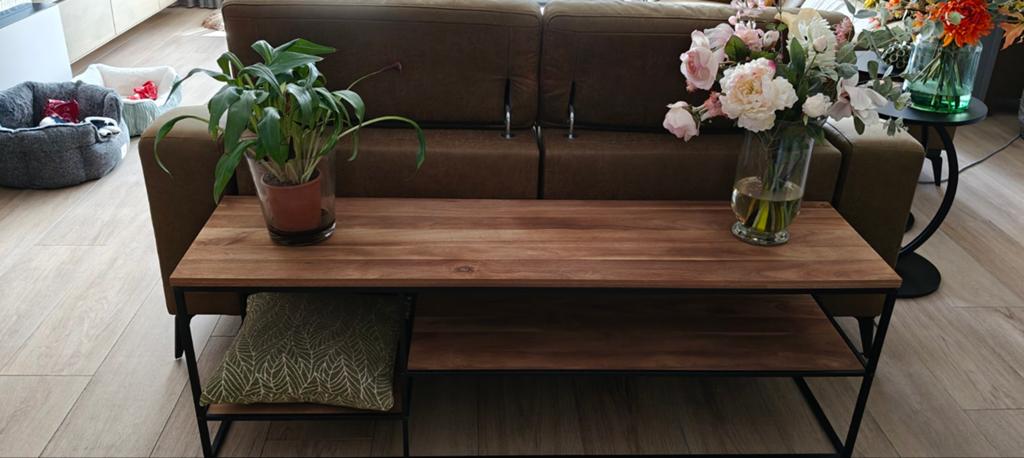 Sidetable / Tafel achter de bank - 150x40 cm, Huis en Inrichting, Ophalen, 25 tot 50 cm, Rechthoekig, Metaal
