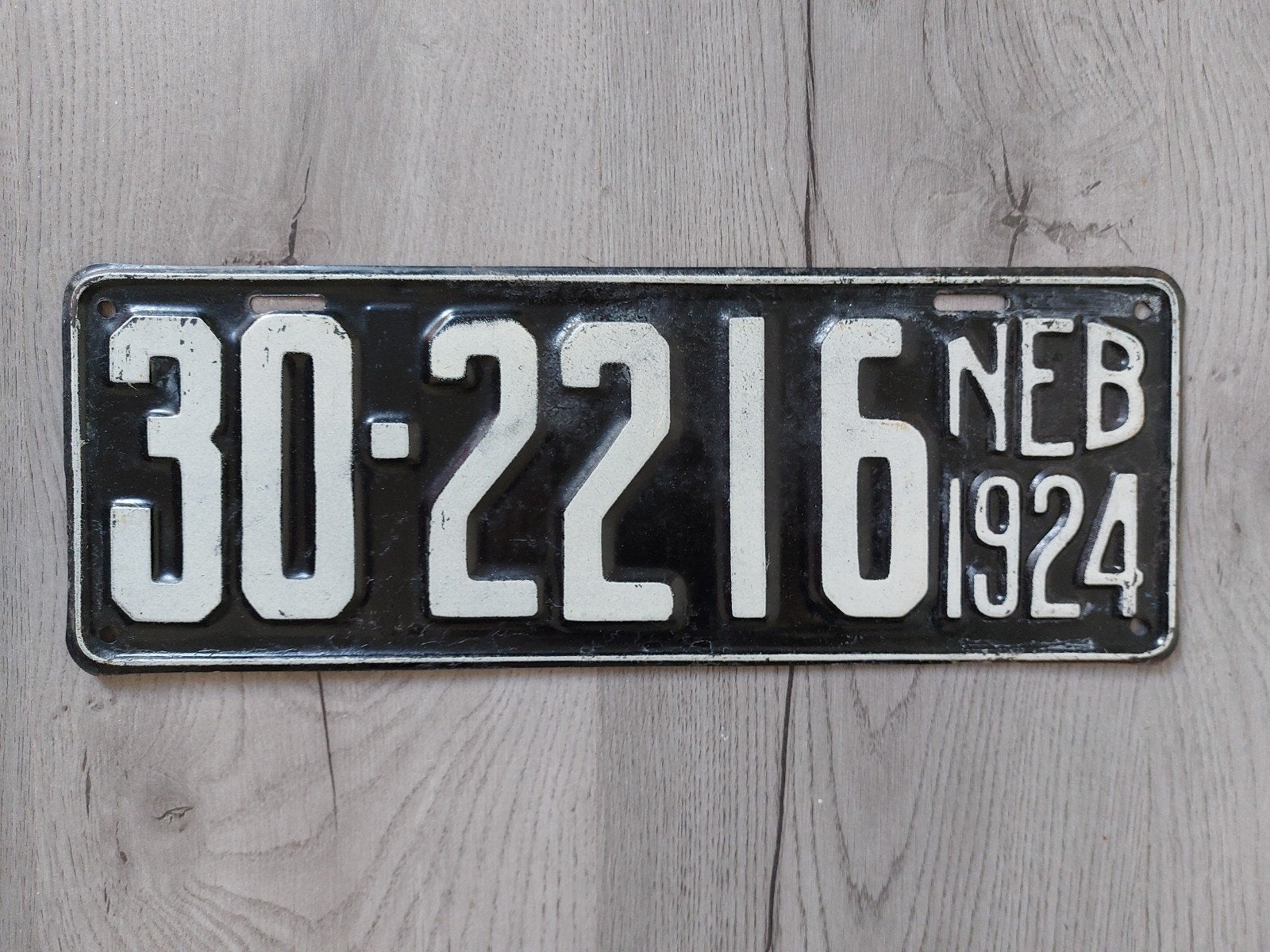 Kenteken 1924 Nebraska USA Nummerplaat Nummerbord, Ophalen of Verzenden, Gebruikt, Auto's