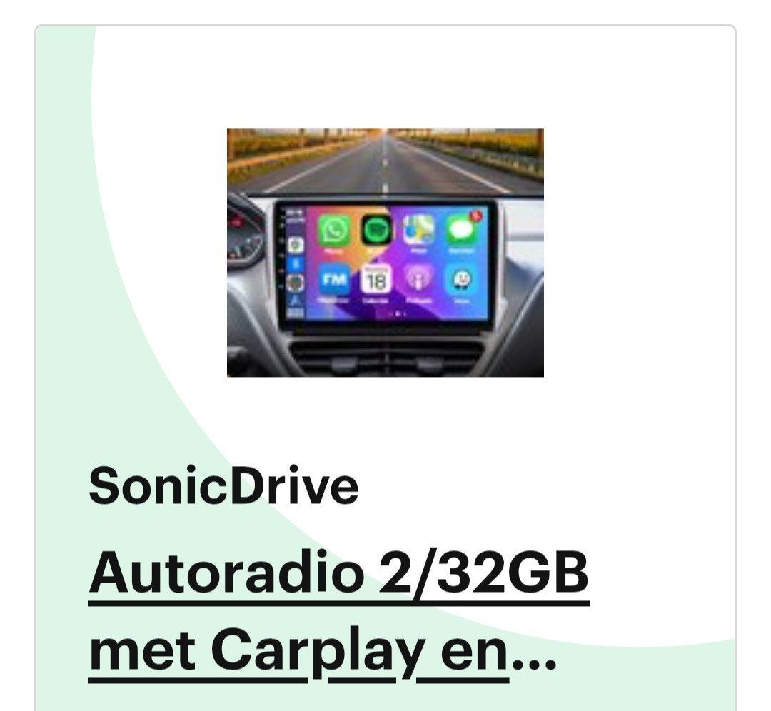 SonicDrive Autoradio 2/32GB met CarPlay en Android Auto, Ophalen of Verzenden, Zo goed als nieuw