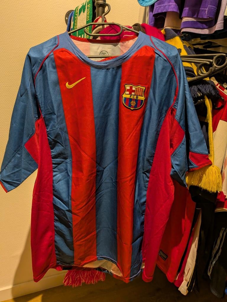 Barcelona thuisshirt 2004-2005 XL - Ronaldinho, Eto'o, Puyol, Sport en Fitness, Voetbal, Maat XL, Ophalen of Verzenden, Gebruikt