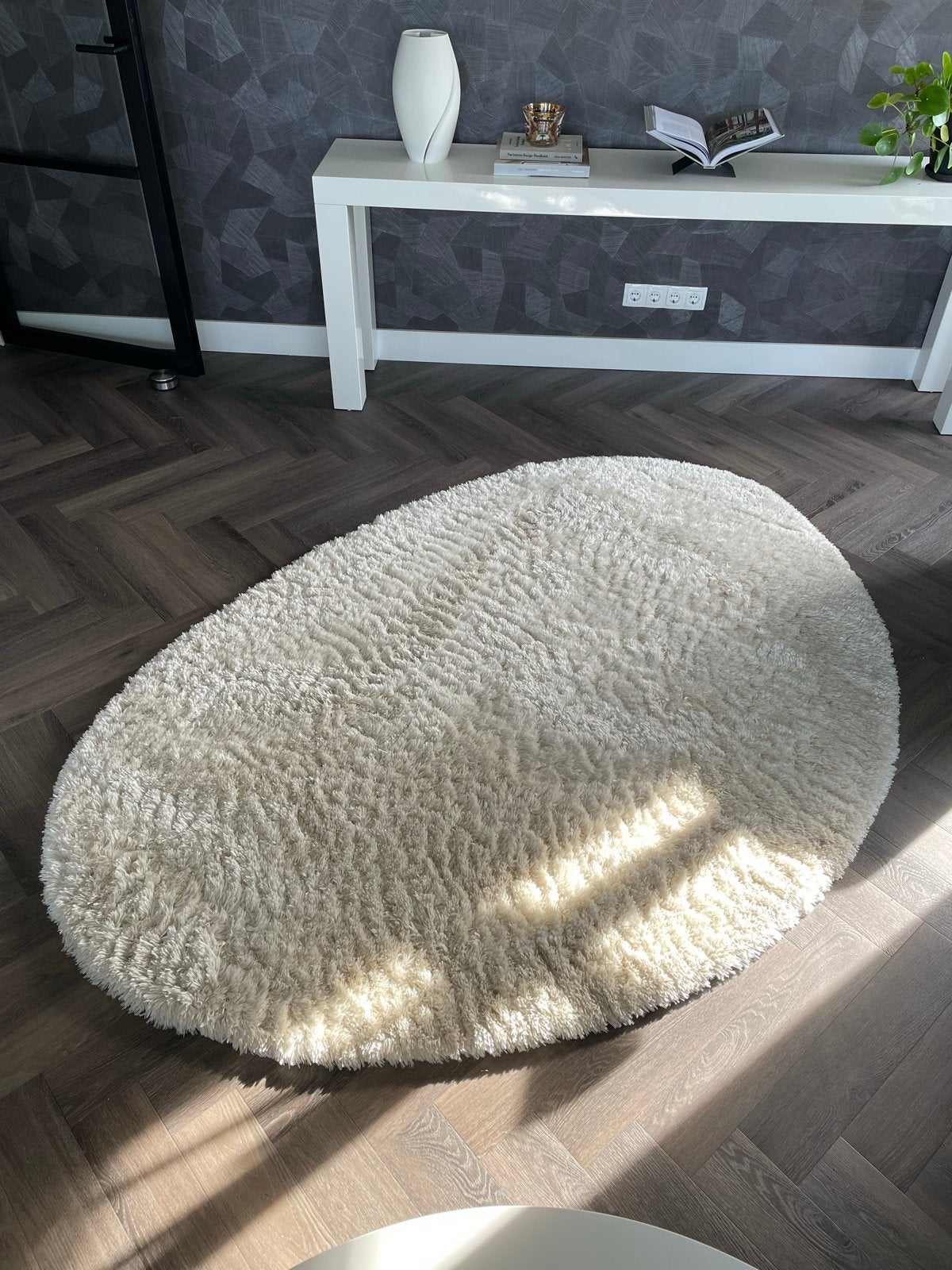 Japandi vloerkleed, Ophalen, 100 tot 150 cm, Nieuw, Crème