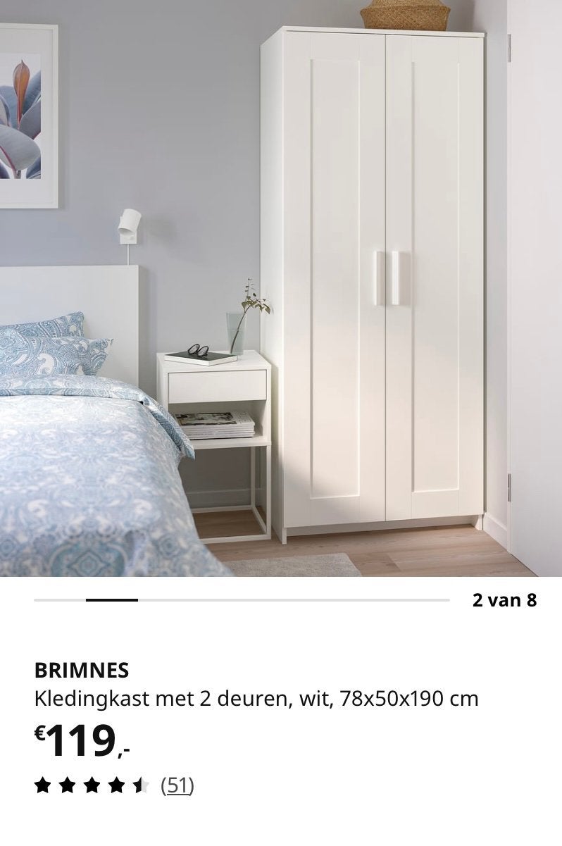 Brimnes Ikea  kast kledingkast #KOOPJE, Ophalen, Met deur(en), 50 tot 100 cm, Zo goed als nieuw
