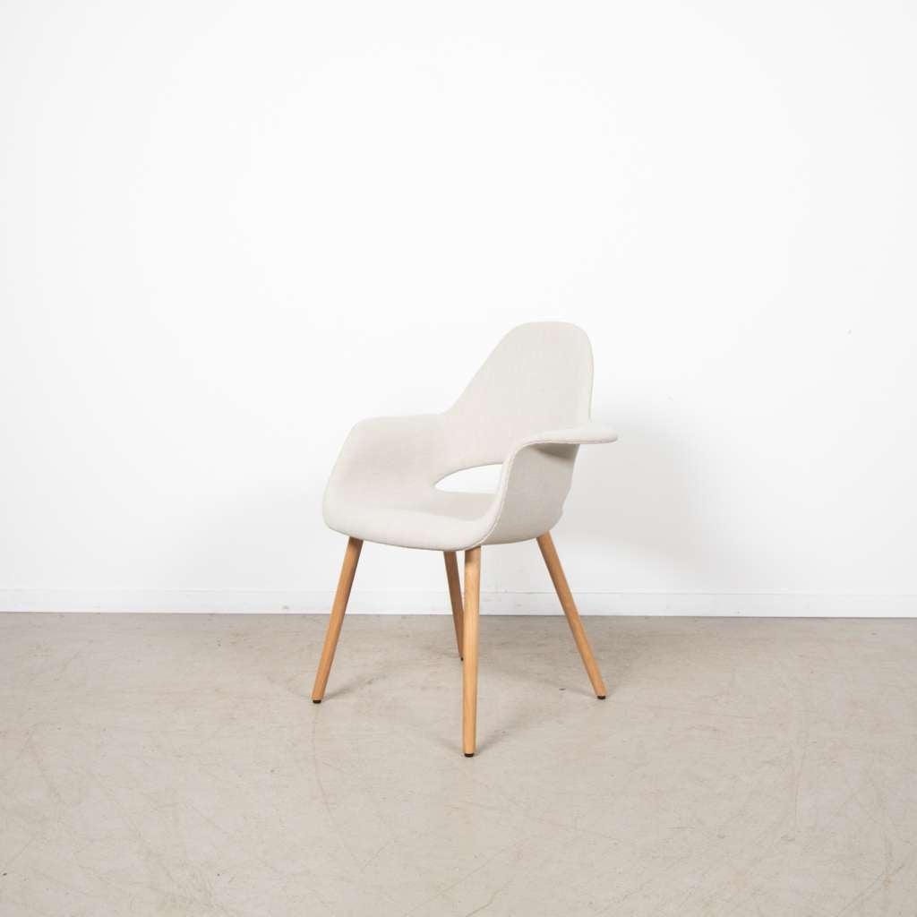 1x Vitra Organic Conference Stoel Creme Stof – Hout, Niet ingevuld, Wit, Niet ingevuld, Ophalen of Verzenden
