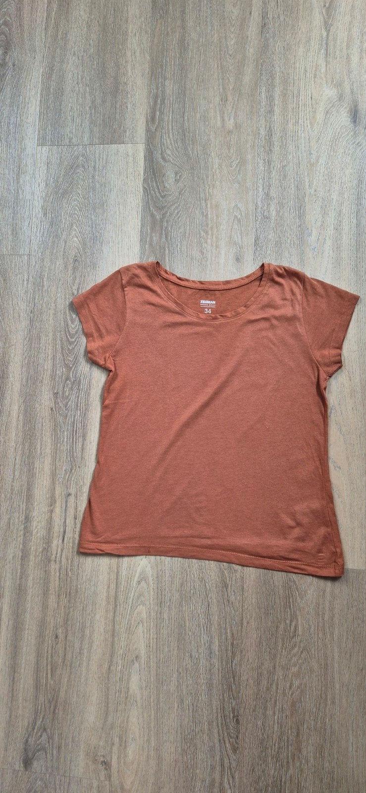 roestbruin tshirt maat 38, zeeman, Maat 38/40 (M), Bruin, Zeeman, Ophalen of Verzenden
