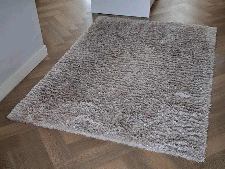 Wit/crème vloerkleed 160x230 cm, Huis en Inrichting, Ophalen, Modern, Shaggy, 150 tot 200 cm, 200 cm of meer