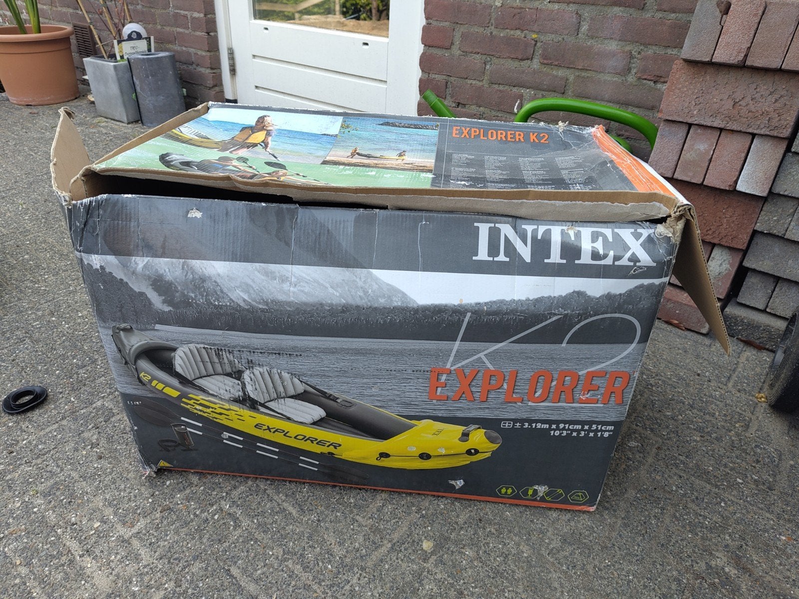 Intex Explorer K2 opblaasbare kajak met accessoires, Ophalen, Opblaasbaar, Gebruikt, 2-persoons