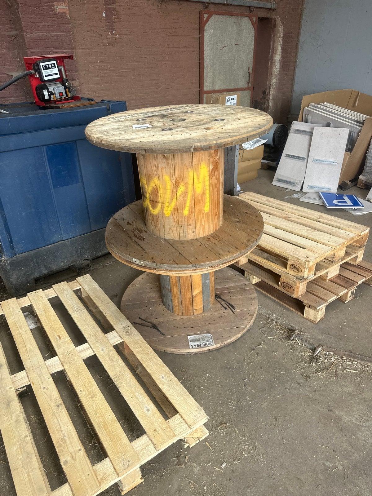 Grote houten kabelhaspel - Ideaal voor decoratie of tafel, Ophalen, Gebruikt