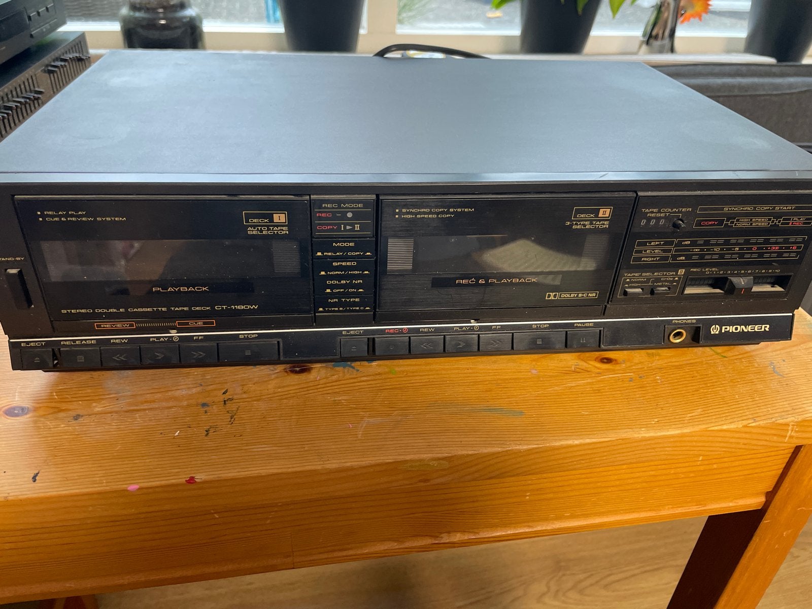 Pioneer CT-1180W Stereo Dubbel Cassettedeck, Audio, Tv en Foto, Cassettedecks, Ophalen, Dubbel, Overige merken, Tiptoetsen