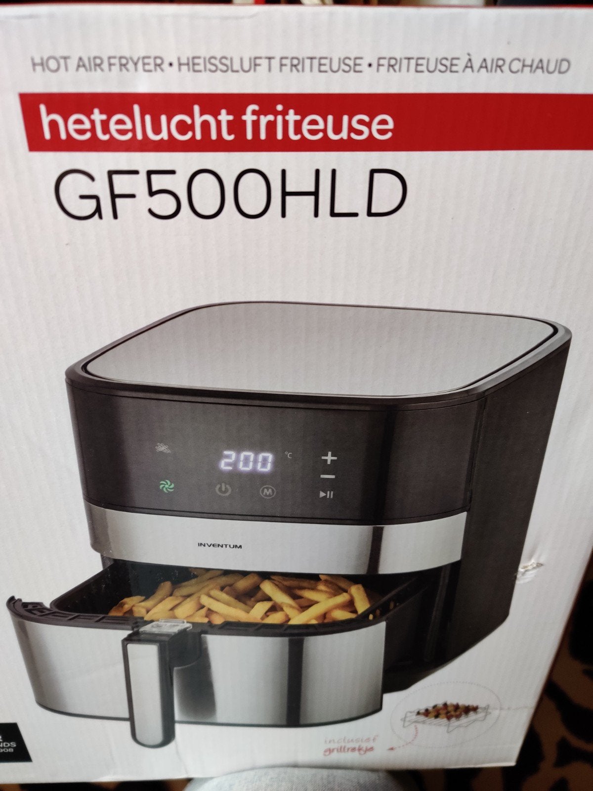 Inventum GF500HLD Heteluchtfriteuse - Zo goed als nieuw, Witgoed en Apparatuur, Frituurpannen, 4 liter of meer, Ophalen, Zo goed als nieuw