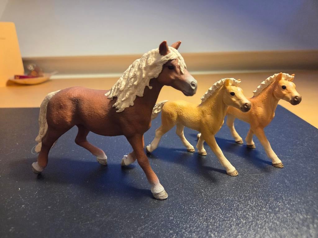 Haflinger set schleich, Ophalen of Verzenden, Zo goed als nieuw, Paard, Beeldje of Figuurtje