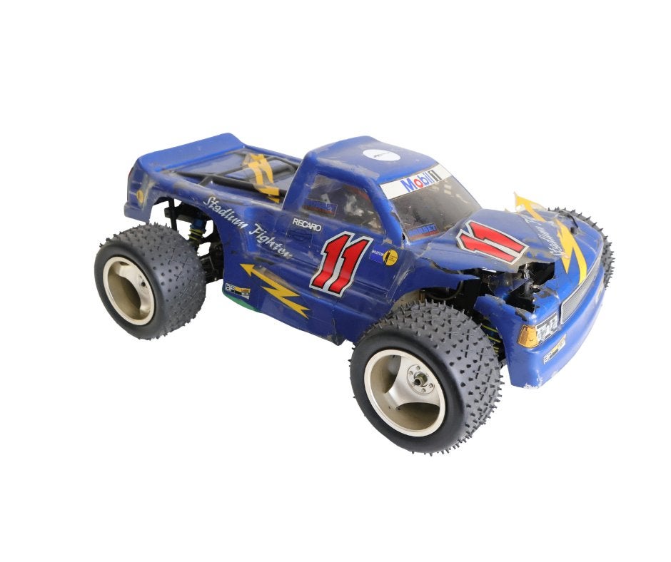 Vintage 1/10 Stadium Fighter nitro rc auto, Gebruikt, Verzenden, Auto offroad, Schaal 1:10